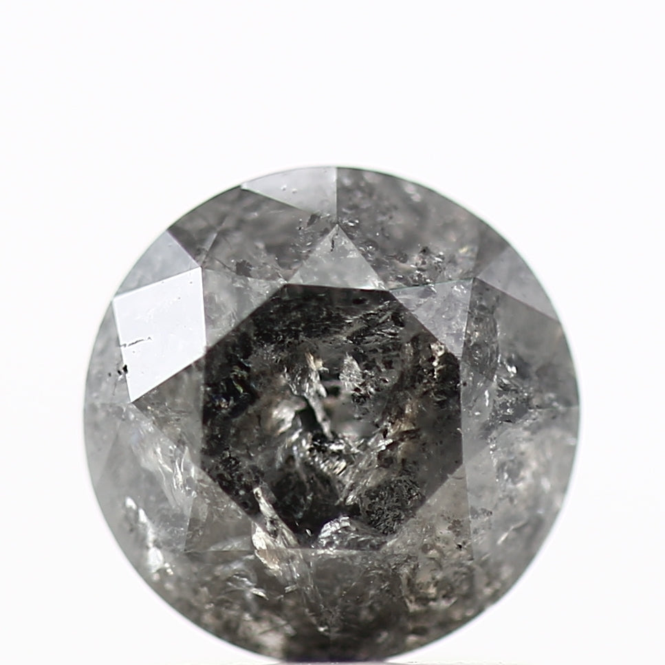 1.61 Carat Salt and Pepper Diamond Round Brilliant Cut Natural Loose Diamond